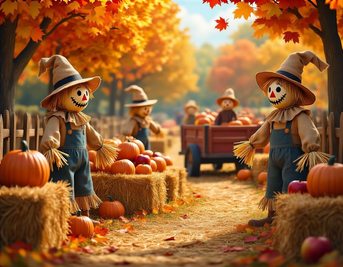 Whimsical Fall Harvest Festival with Live Scarecrows