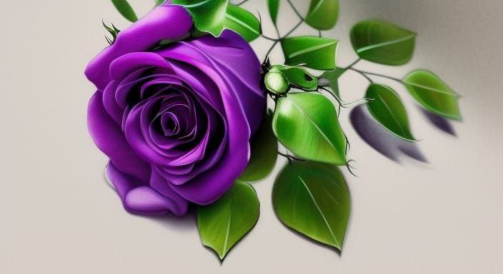 Purple Roses Bouquet with Water Droplets, Detailed 8K