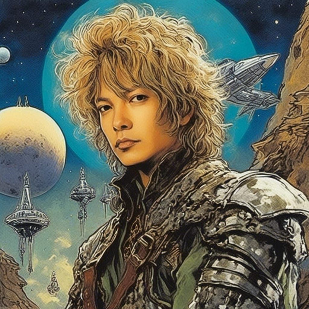 Moon Visitor: Comic Book Art Portrait