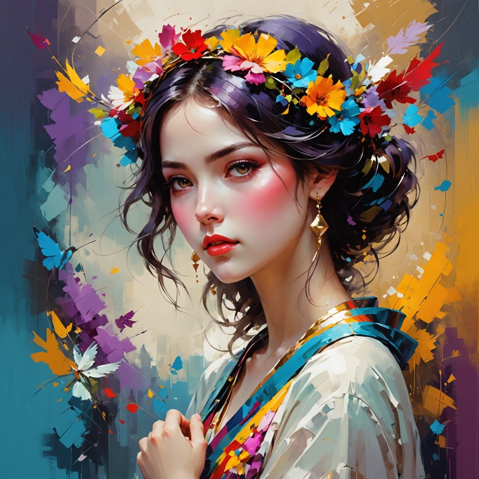 Peaceful Innocence: Anime-Inspired Portrait