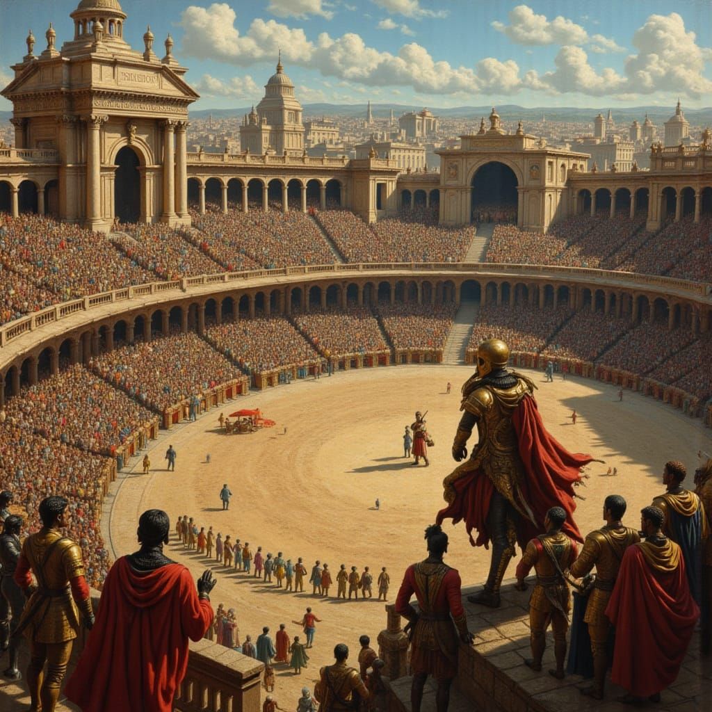 Roman Circus Scene with Emperor Watching