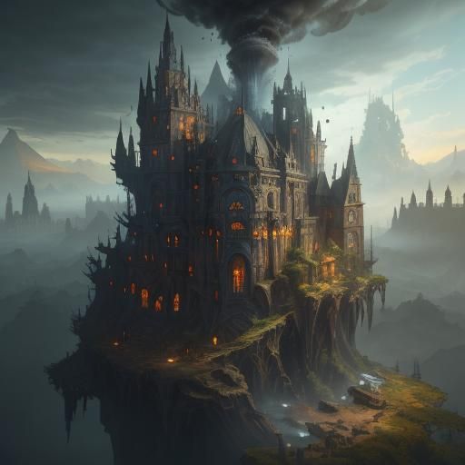 Cityscape in Teacup: Fantasy Concept Art