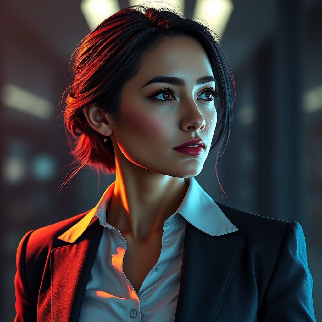 Elegant Executive Woman in Stunning 8K Portrait