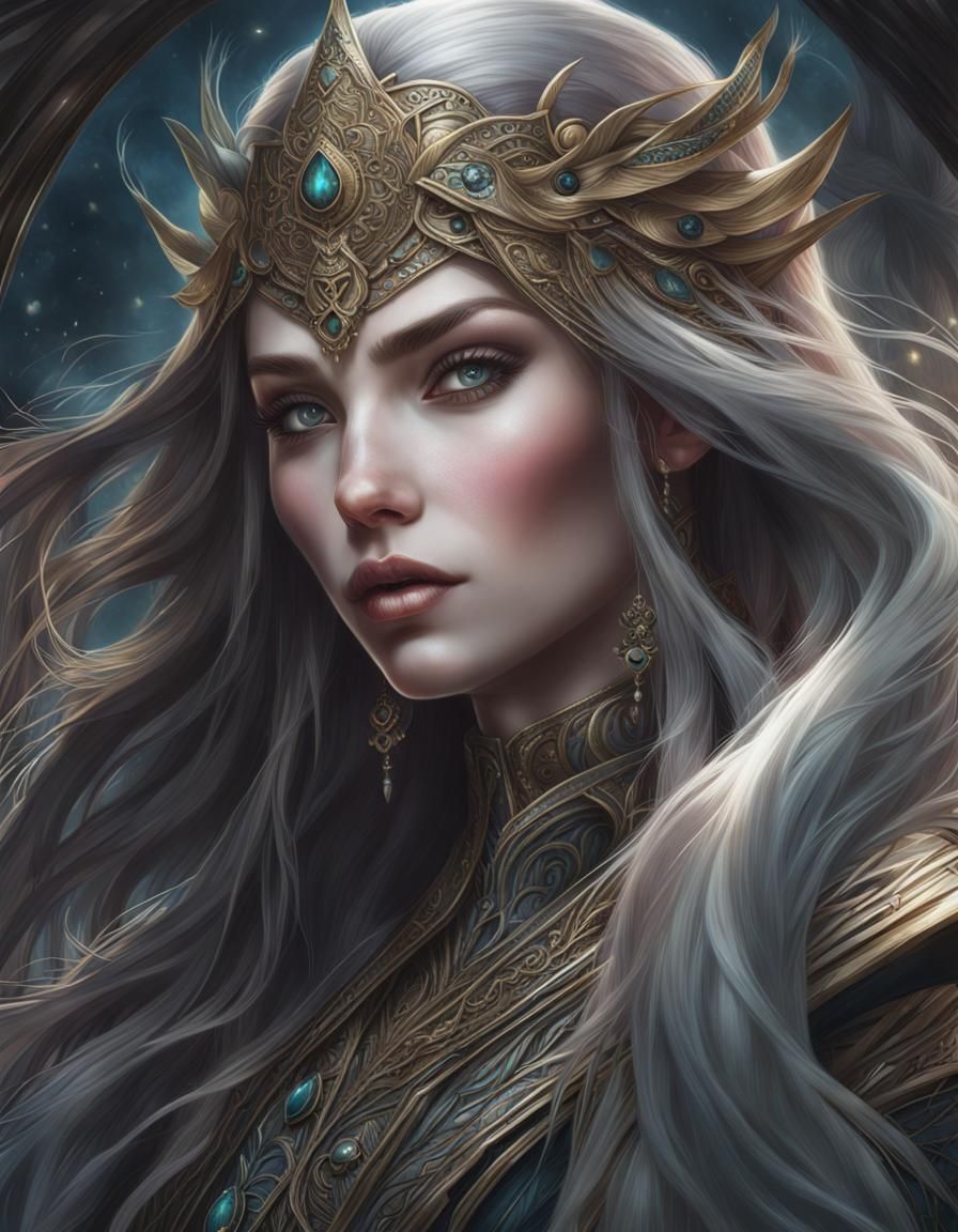 Beautiful Goddess Portrait in Hyper-Realistic Digital Art