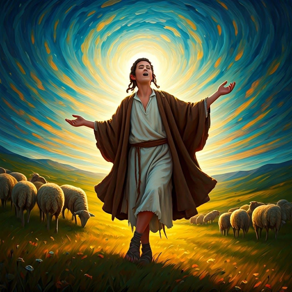 Hebrew Shepherd Boy in Ecstatic Devotion