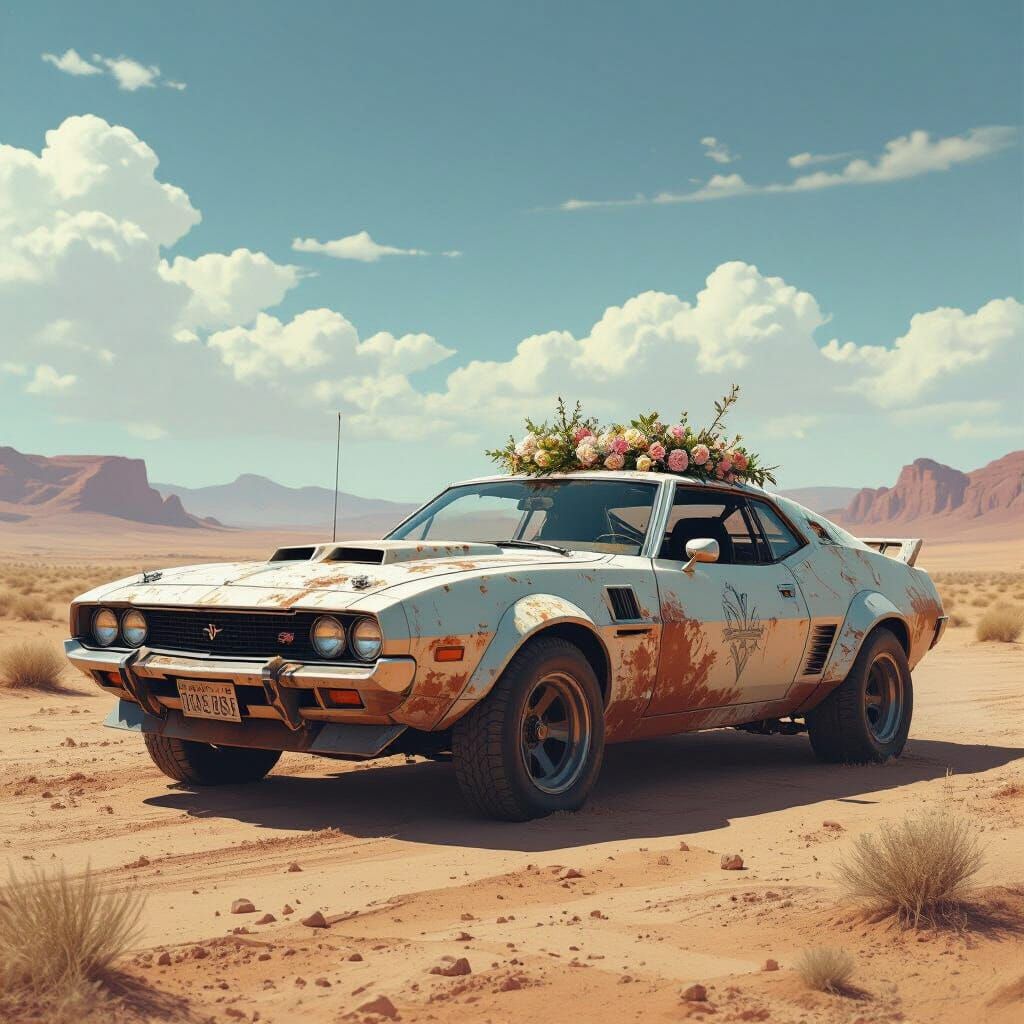 Mad Max Interceptor as Wedding Car in Desert