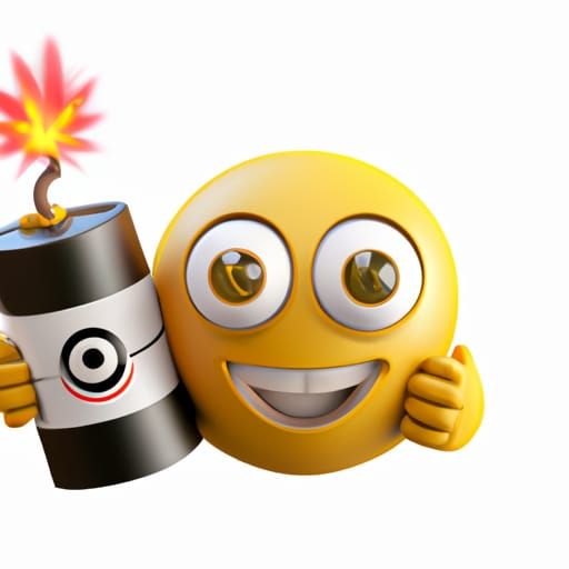 Crazy Emoji with Dynamite: 3D Render