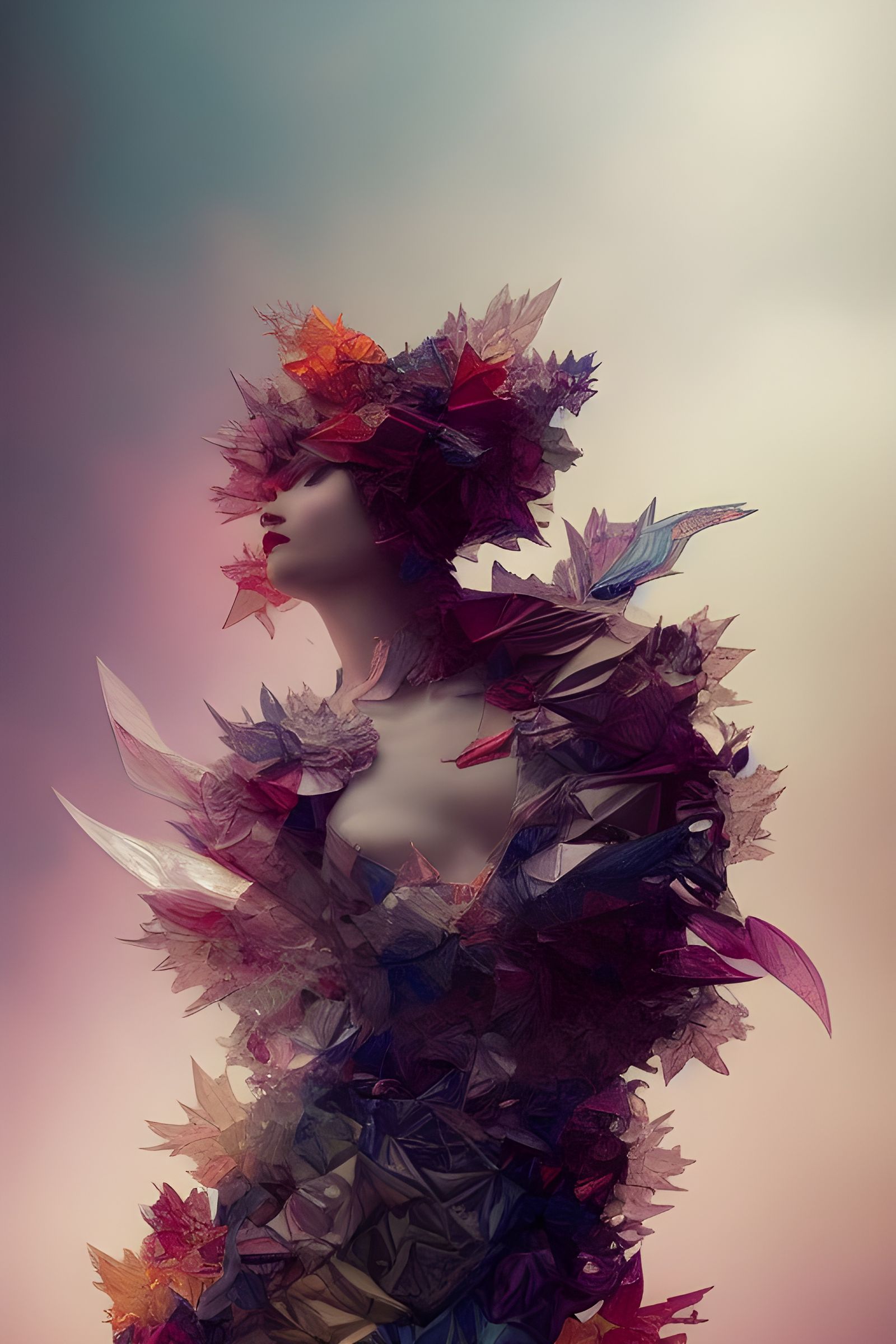 Fractal Iridescence: Intricate Origami Art