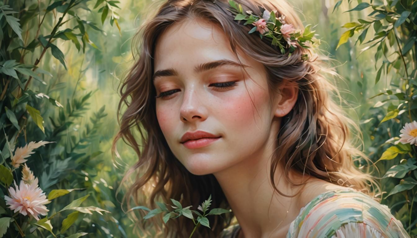 Gentle Being in Soft Impressionism Style