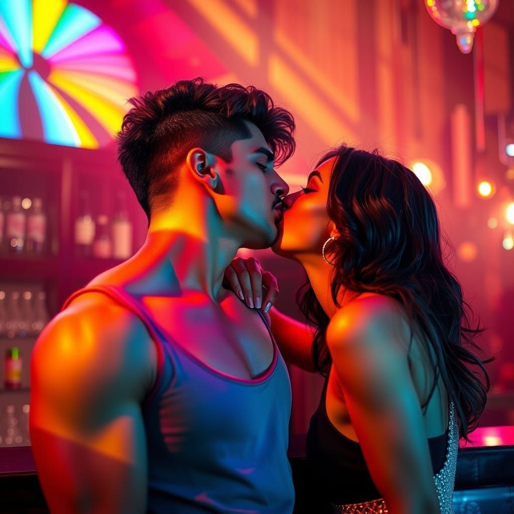 South Indian Man Celebrates with Friend in Splash Art