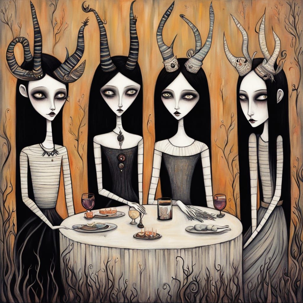 Ethereal Witches in a Whimsical Realm