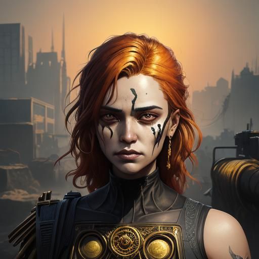 lowbrow digital illustration gothic art golden hour out of frame elemental Wadim Kashin 3Delight split-complementary col...