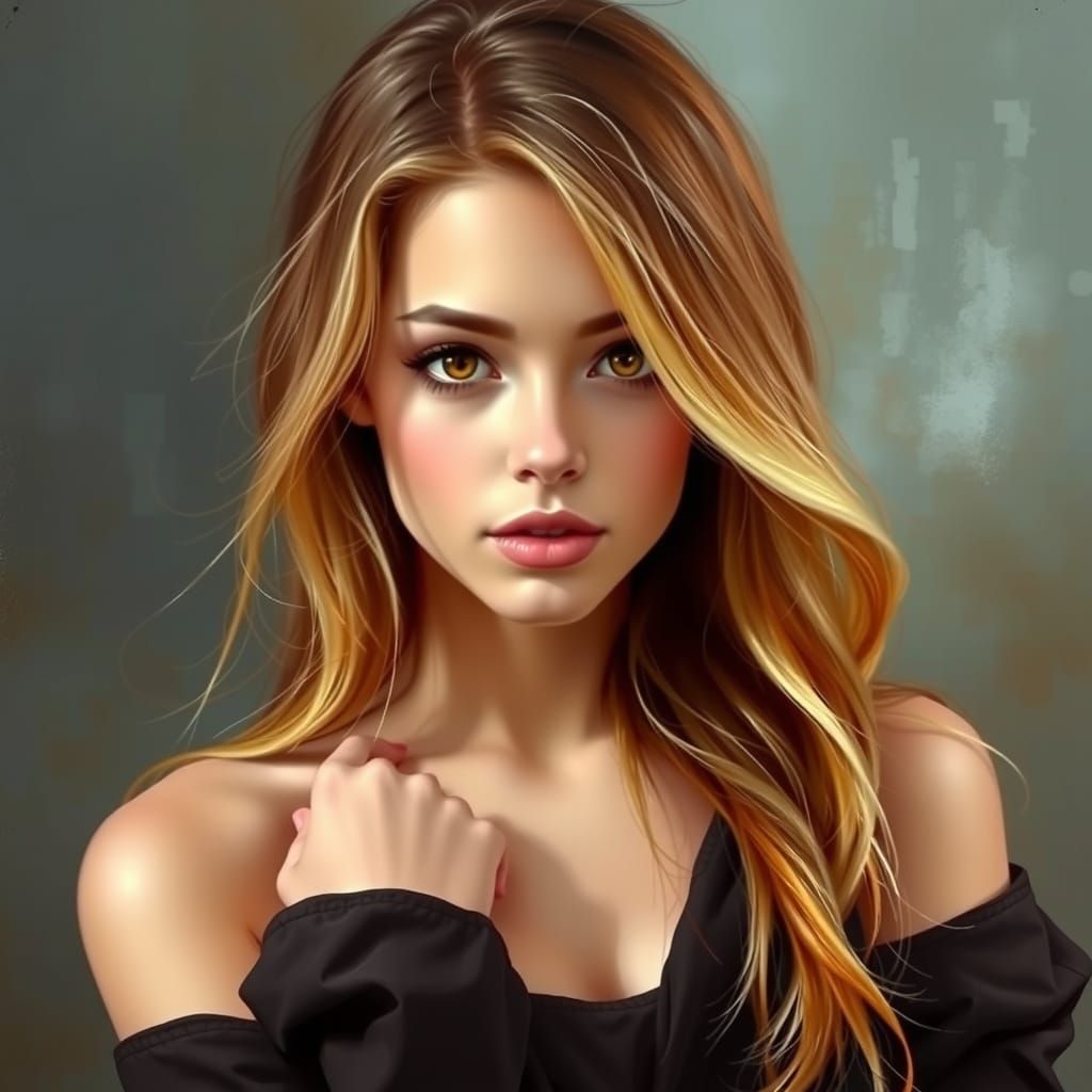 Elegant Woman in Artistic Oil Portrait