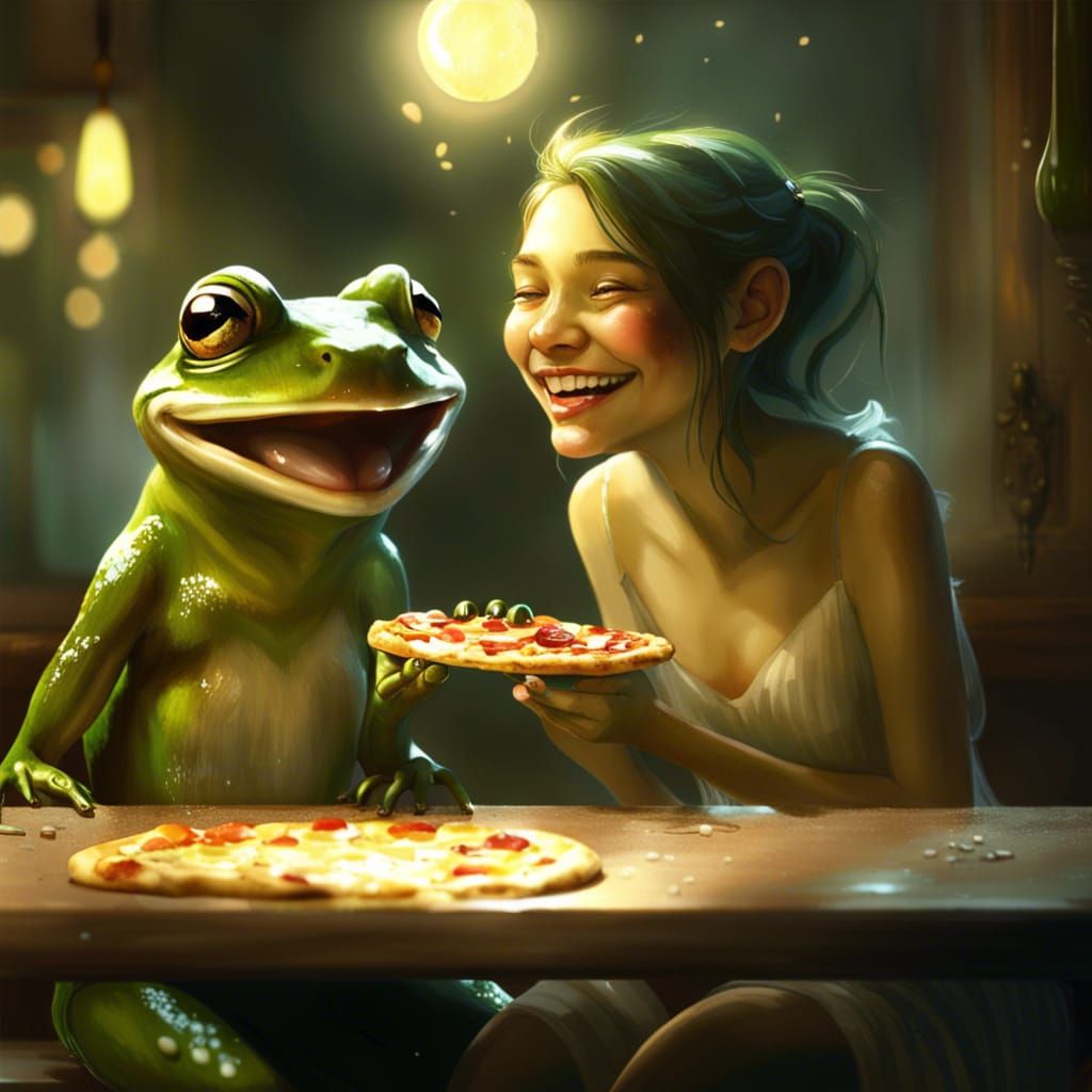 Princess and Frog Share Pizza, Ultra-High Definition