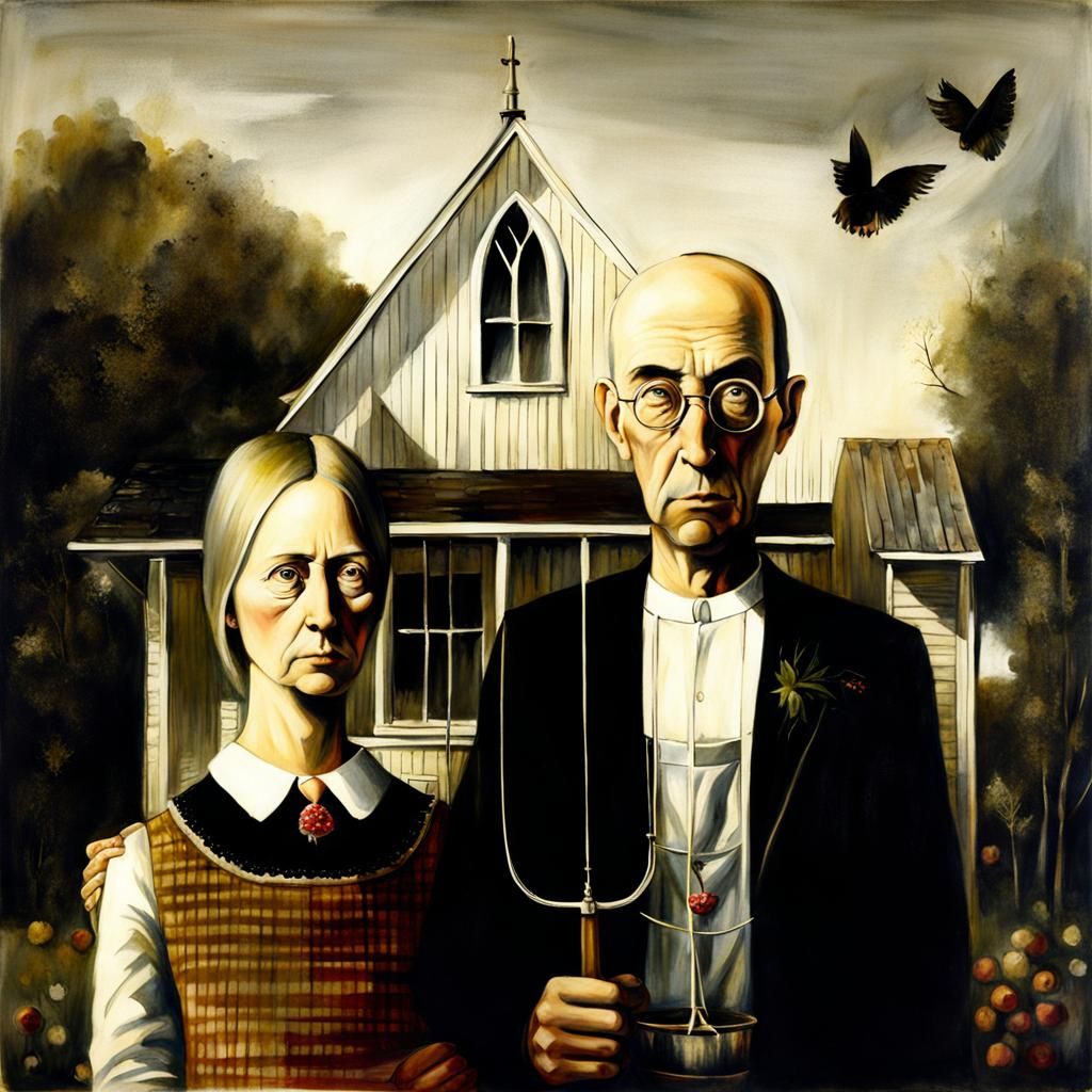 Disturbing American Gothic in Gammell Style