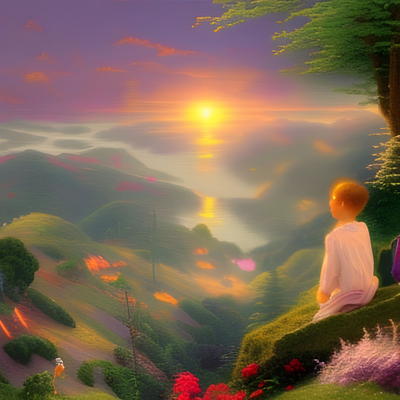 Boy Watching Sunrise