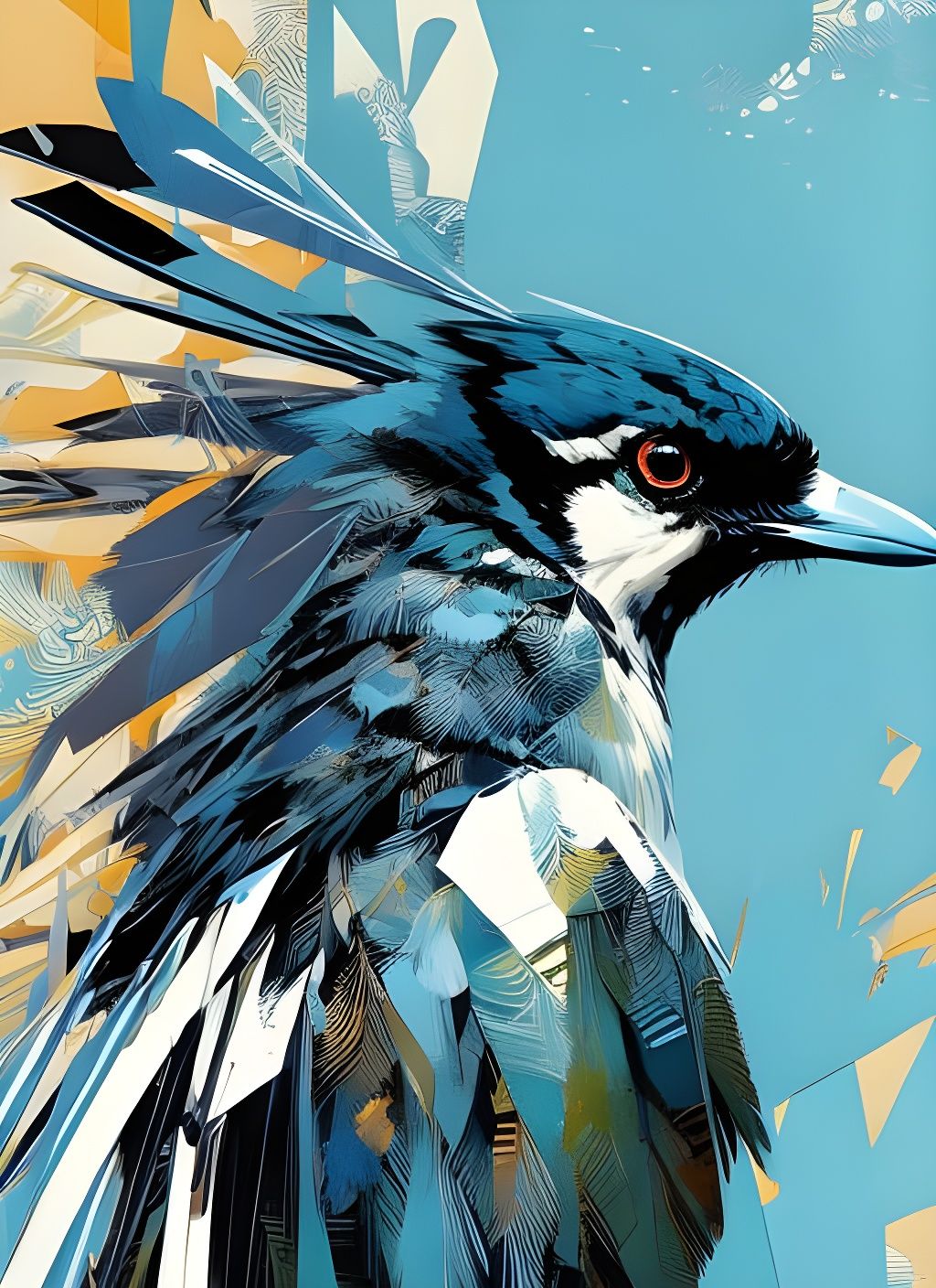 Majestic Blue Jay Portrait in Speedpaint Style