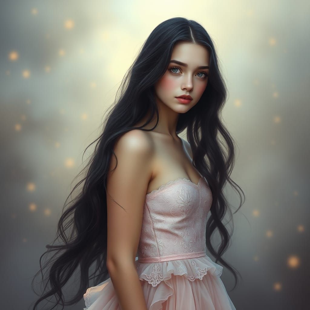 Ethereal Beauty in a Dreamlike Fantasy Landscape