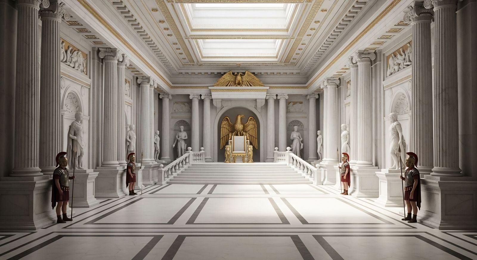 Opulent Throne Room in Ancient Roman Palace