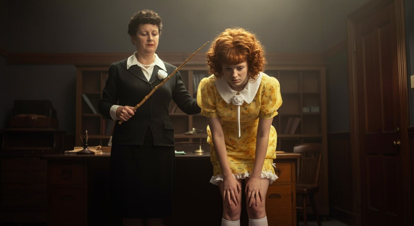 Prim 21-Year-Old Redhead Submits to Authority in 1960s Schoo...