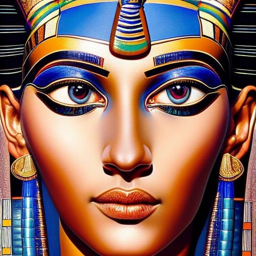 Nut: Egyptian Goddess in Acrylic Painting Style