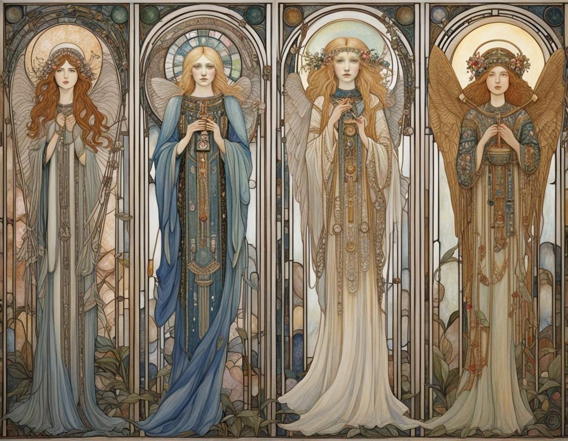 Art Nouveau Angel Illustration