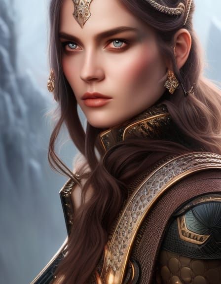 Ethereal Norse Goddess of Spring in Watercolor Style