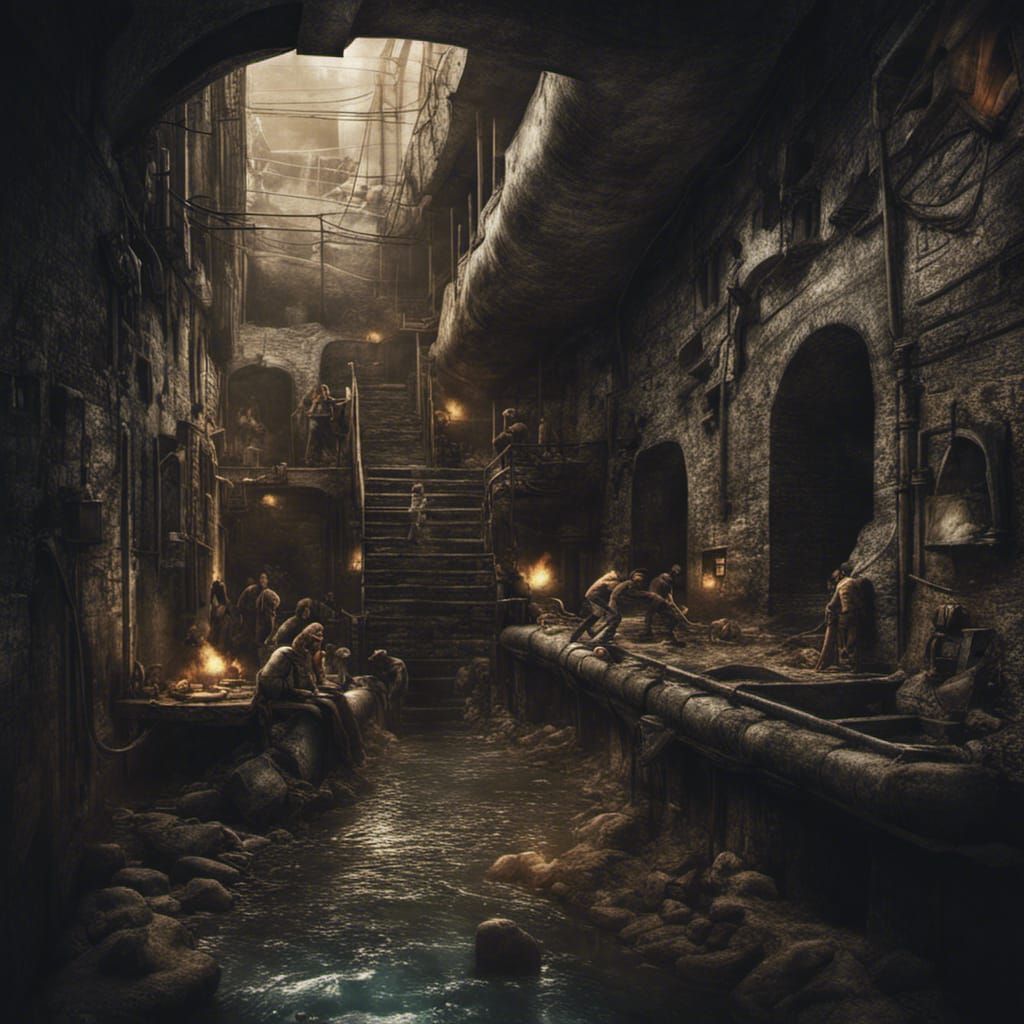 Subterranean Sewer Town: Hyperrealistic Inhabitants and Life...
