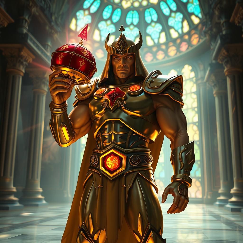 He-Man in Stained Glass Castle, Digital Matte Painting