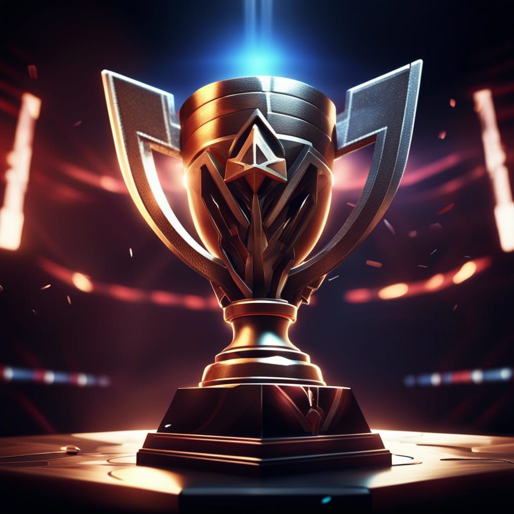 eSports Trophy in Arcane Style with Cinematic Lighting