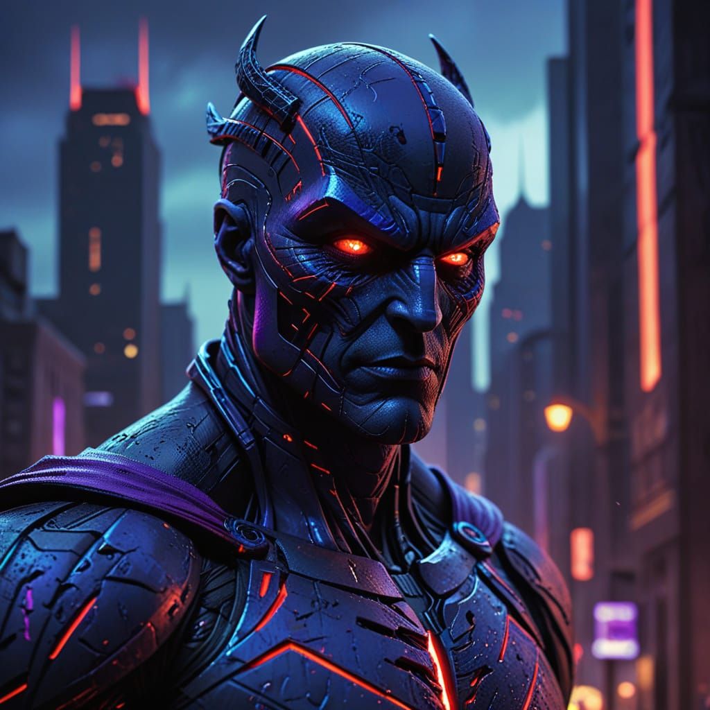 Ominous Supervillain Concept Art in Comic Style