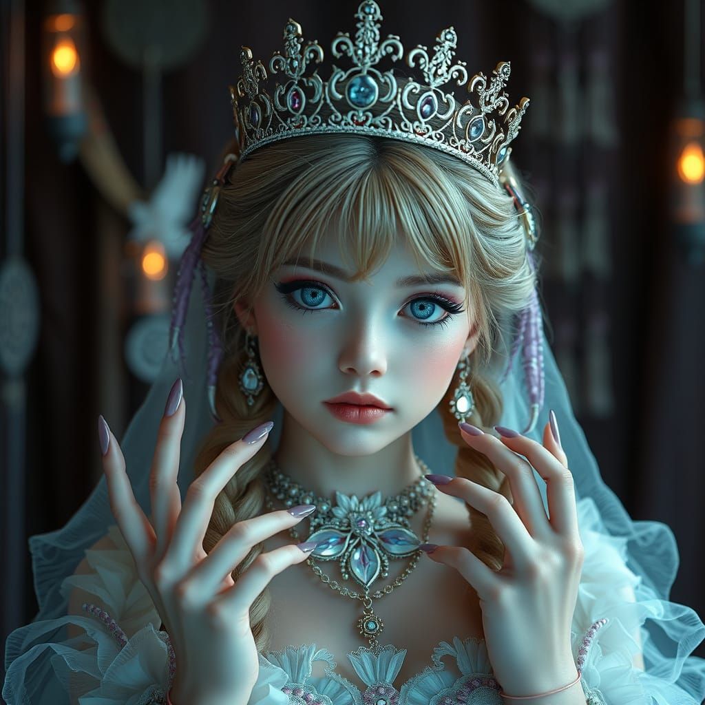 Stunning Anime Princess in Dark Fantasy HDR