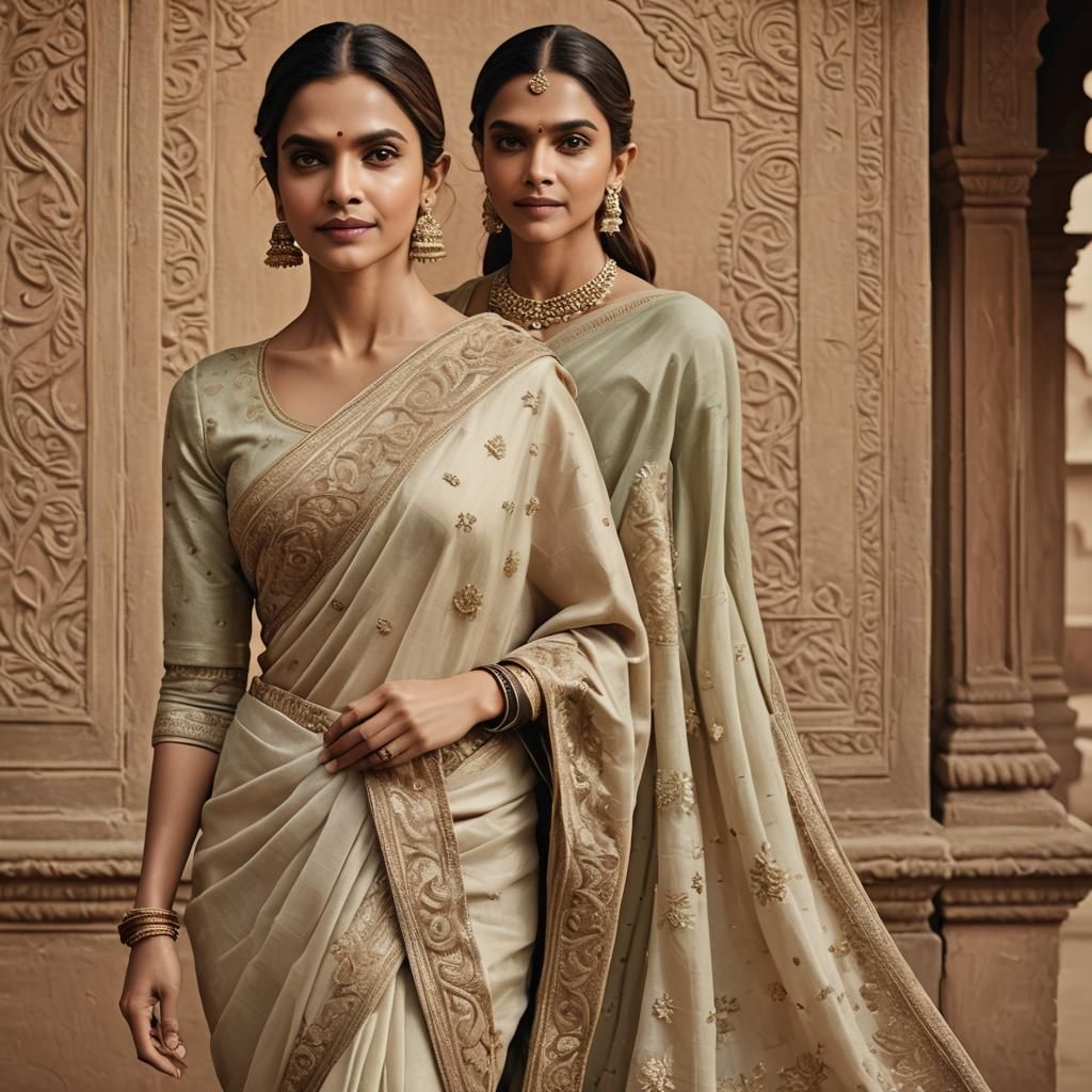 Deepika Padukone Portrait in Traditional Saree