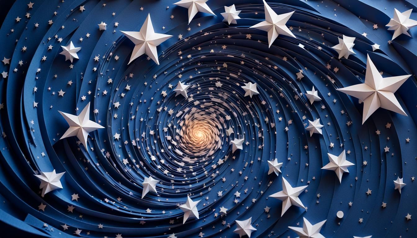 Cosmic Papercraft Stars in Maelstrom