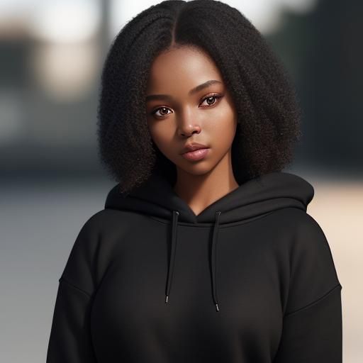 Photorealistic Mockup of a Young Woman in Hoodie