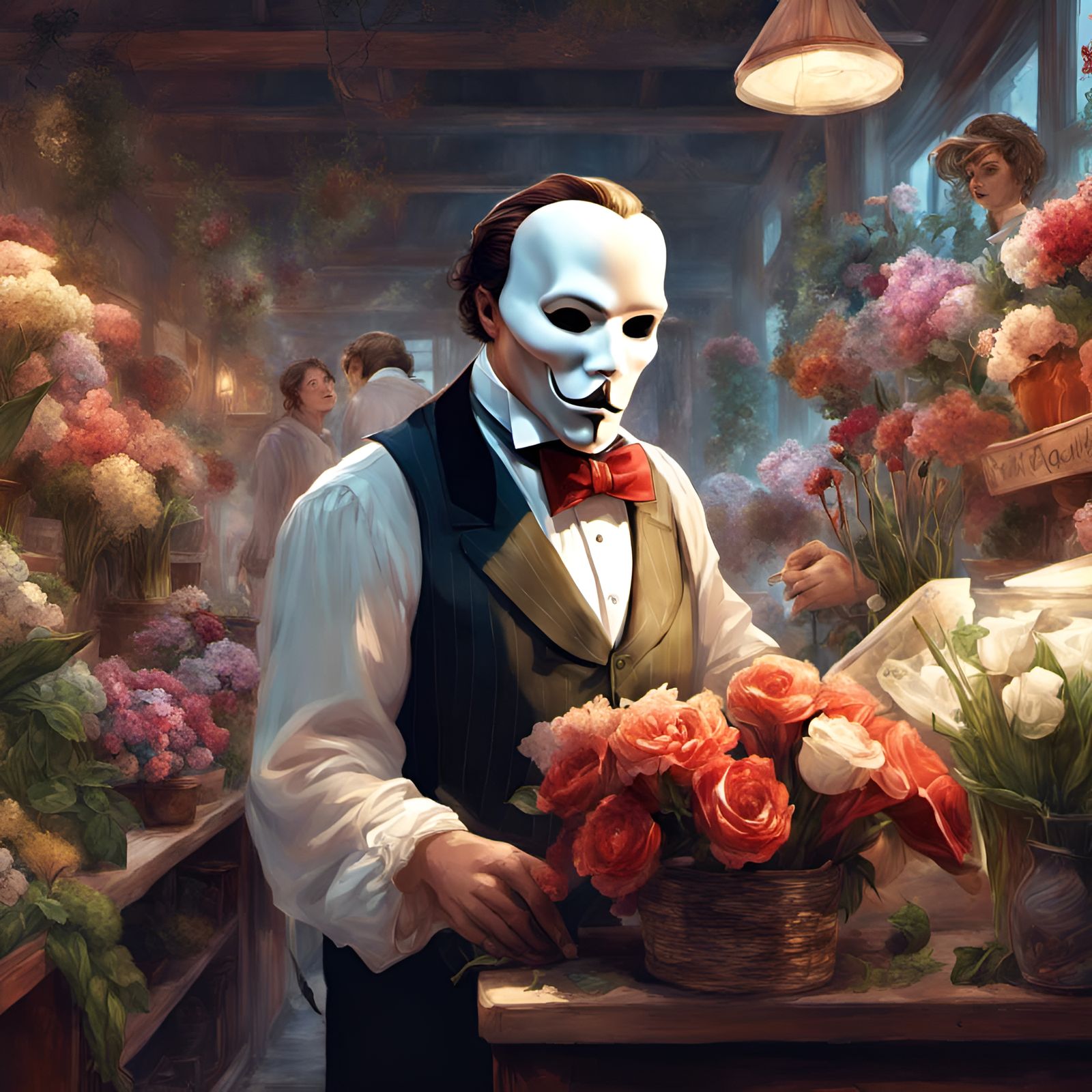 Phantom of the Opera as Flower Shop Worker