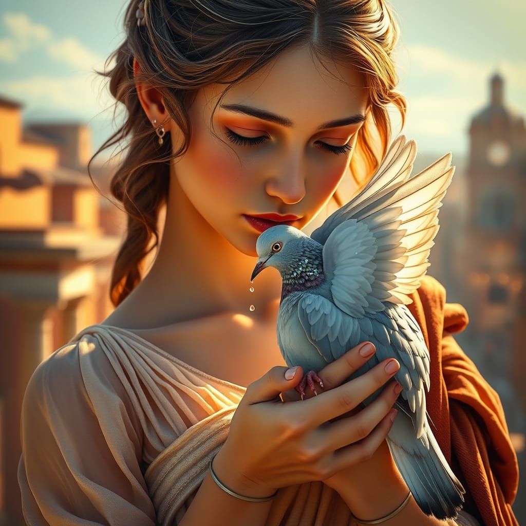 young attractive girl of the Roman