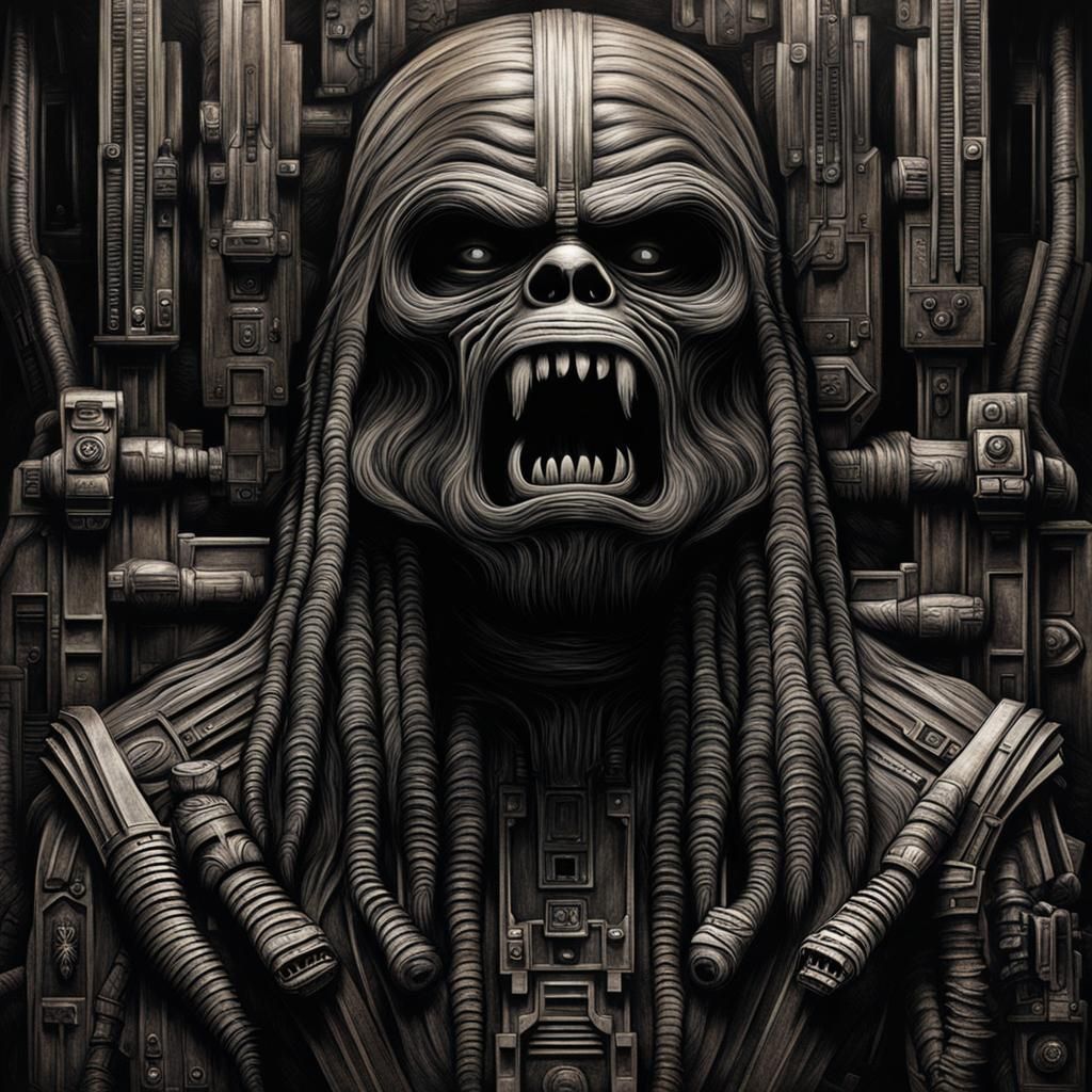 Enraged Chewbacca in H.R. Giger Style