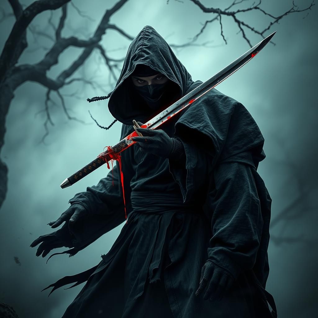 A ninja chopping off the rival head