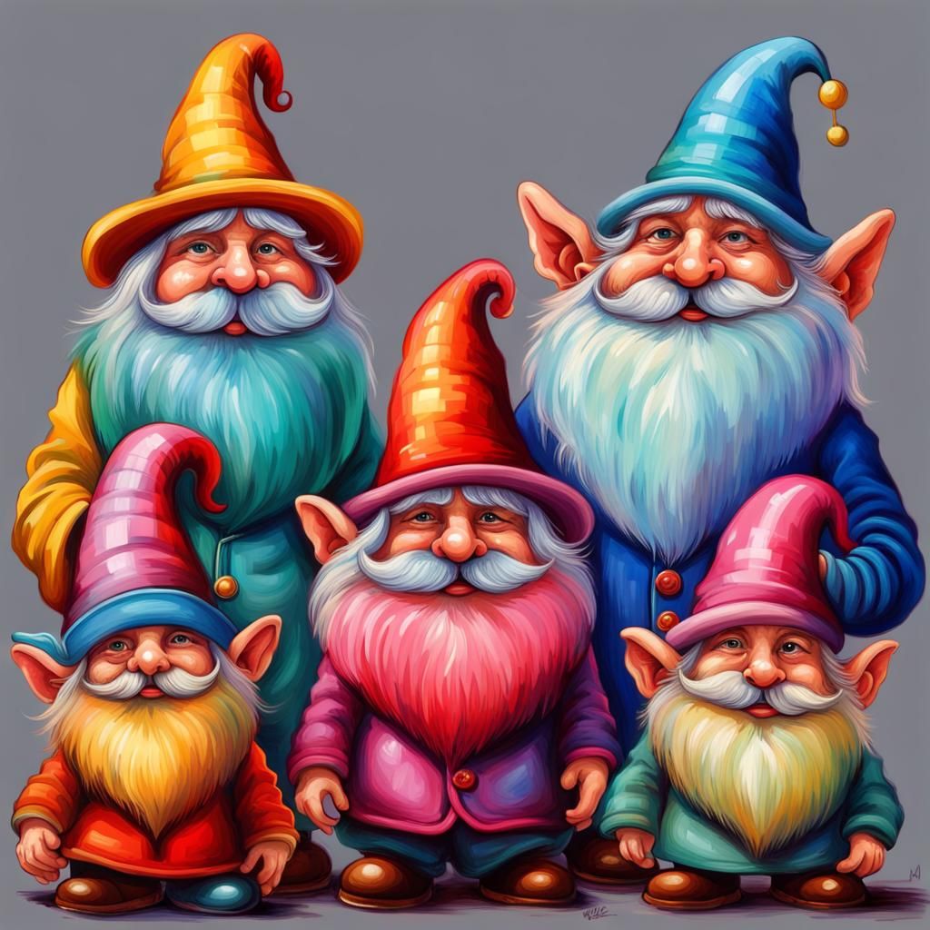 Colorful Nordic Gonks in Candy Land Style