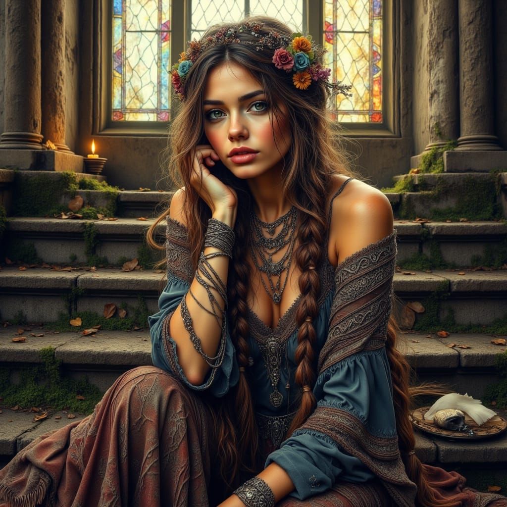 Mysterious German Goddess in Gothic Regalia