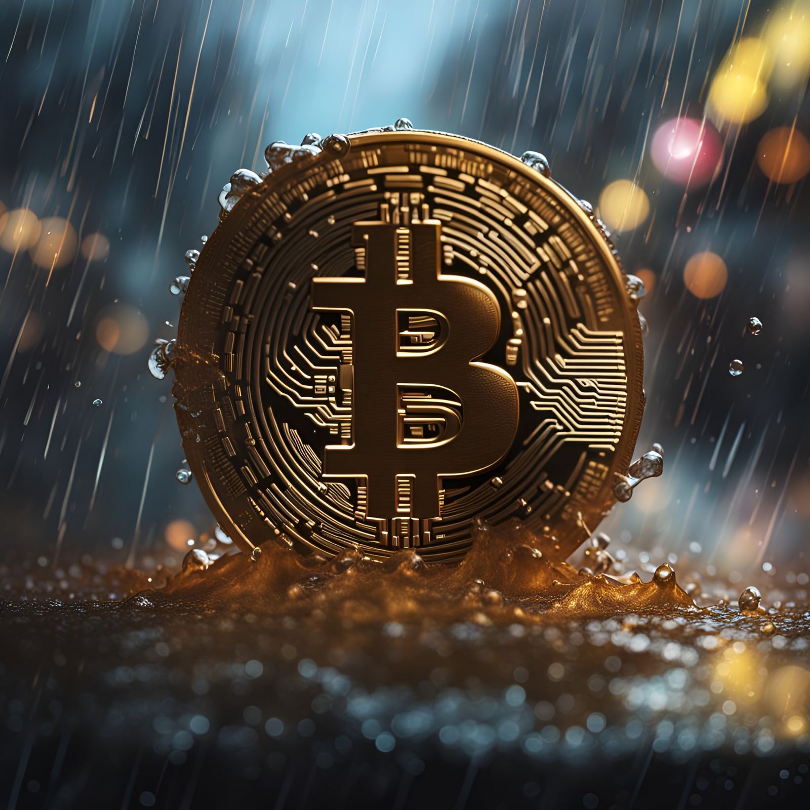 Bitcoin In The Rain