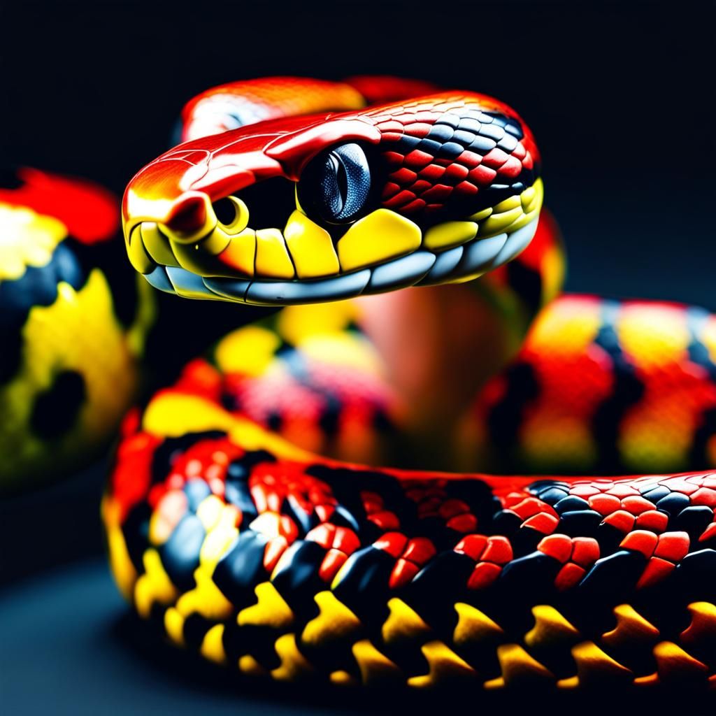 Hyperrealistic Snake in Splash Art Style