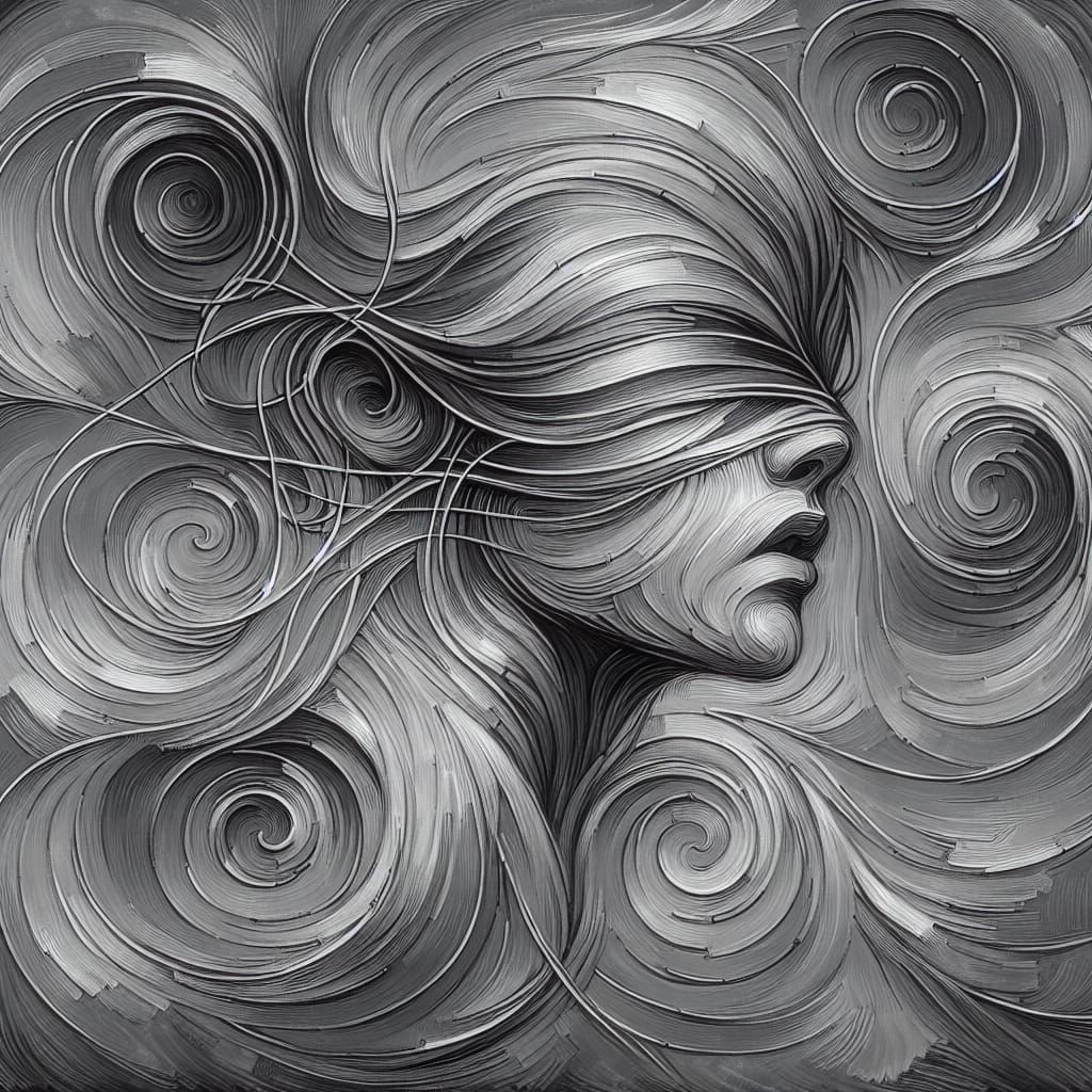 Eyes Meet in Abstract Monochromatic Harmony