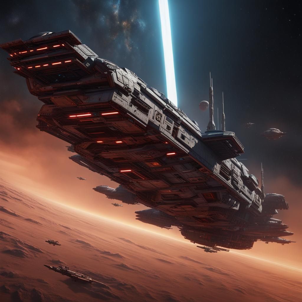 Star Wars Ship in Space: Detailed Matte Painting