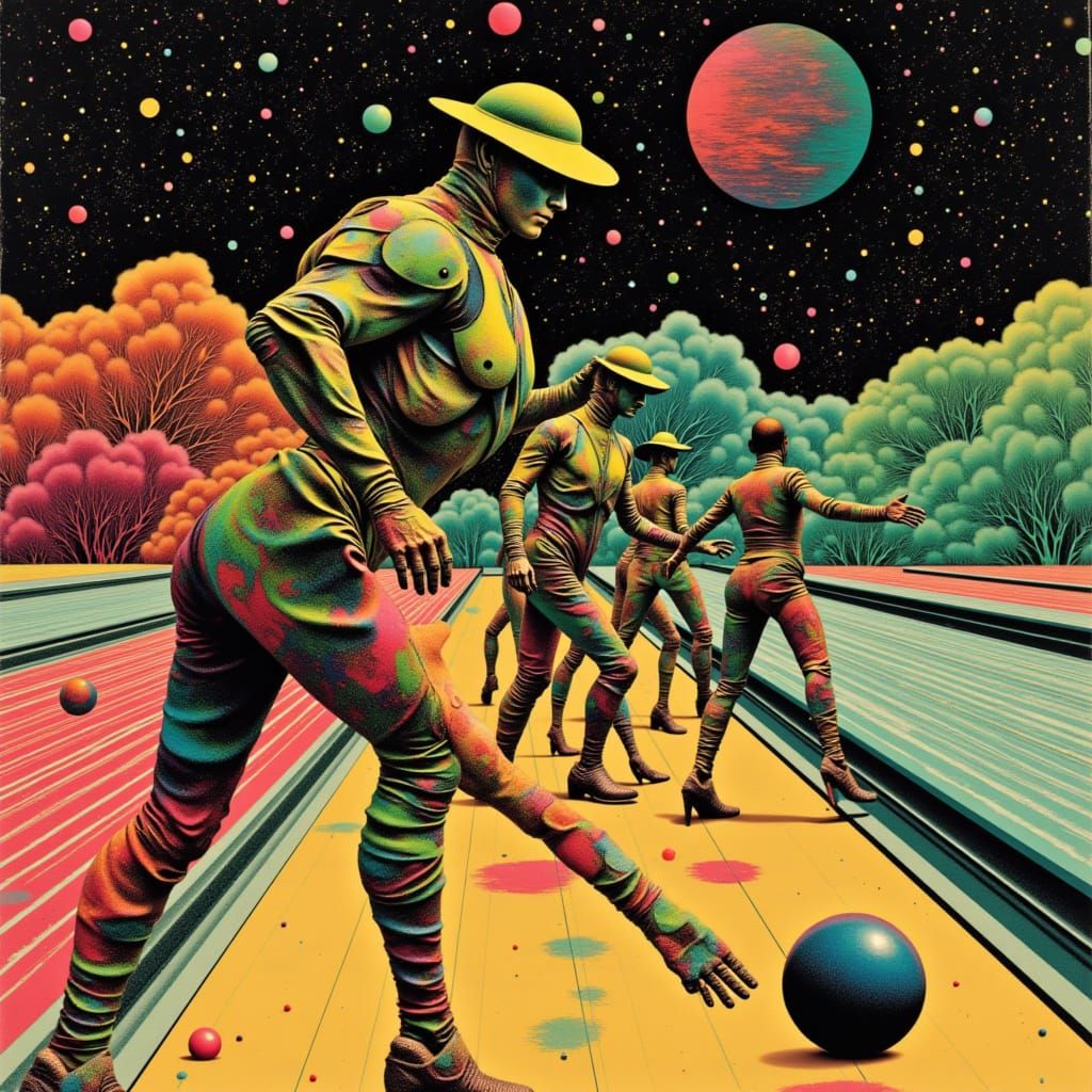 Moebius-Style Sci-Fi Bowling on Venus