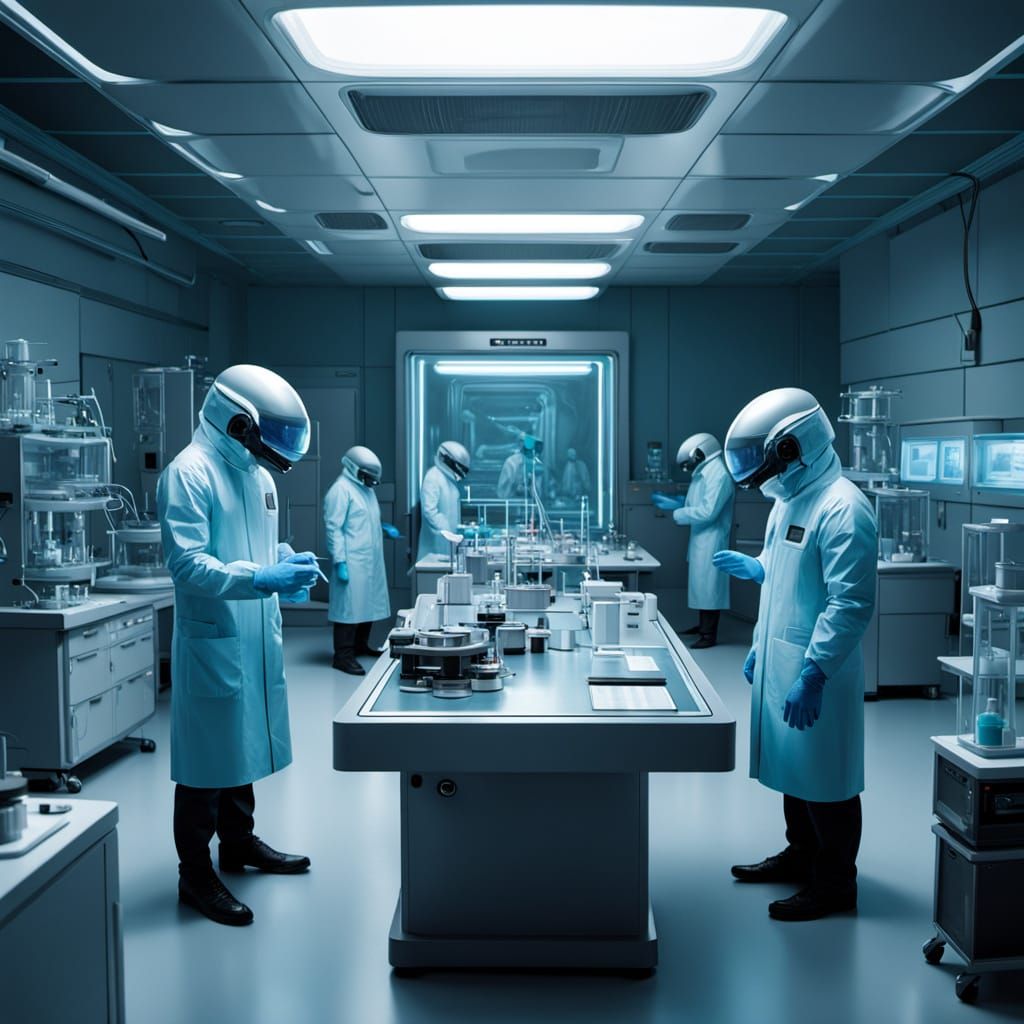 Sci-Fi Horror: Grey Aliens in High-Tech Lab