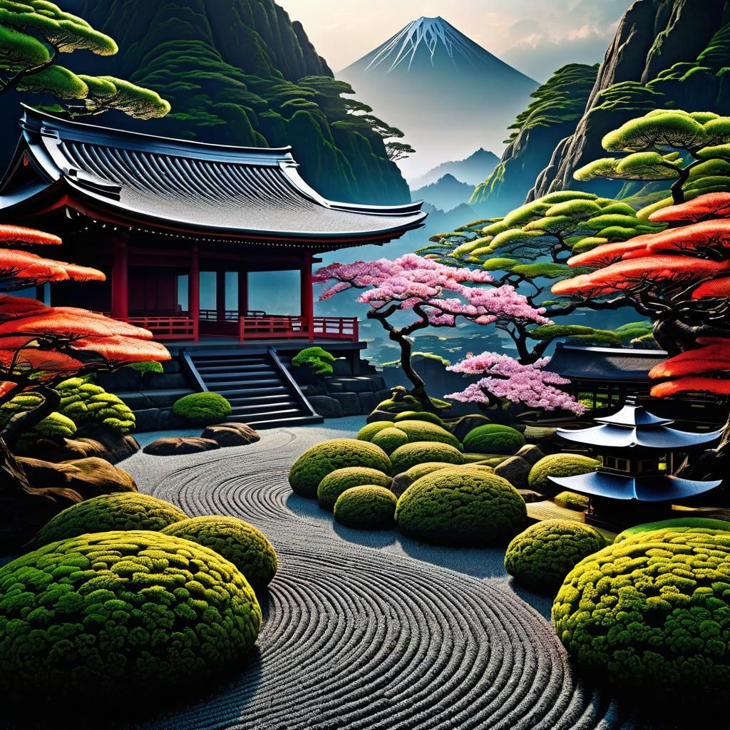 Mesmerizing Zen Garden with Metal Filings as Digital Art