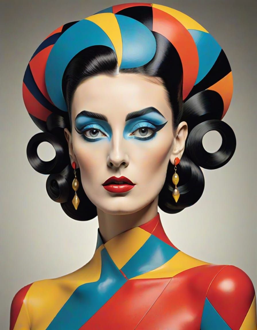Surreal Cubist Woman Portrait in Picasso Dalí Style