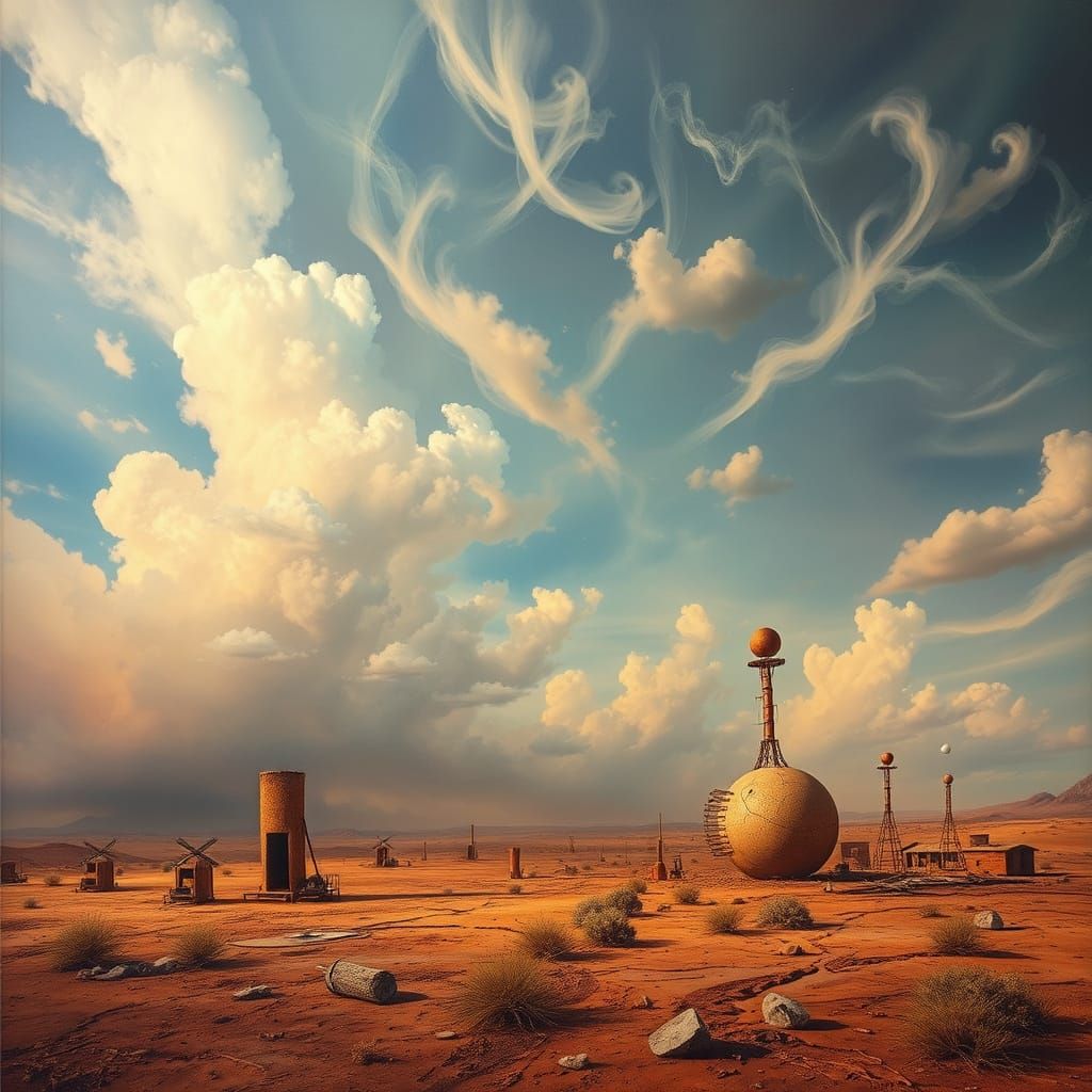 Surreal Dreamscape with Scorched Earth Tones